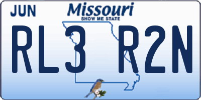MO license plate RL3R2N
