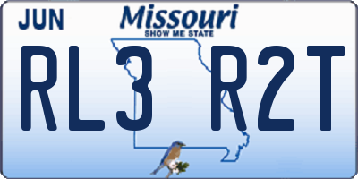 MO license plate RL3R2T