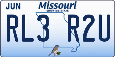 MO license plate RL3R2U
