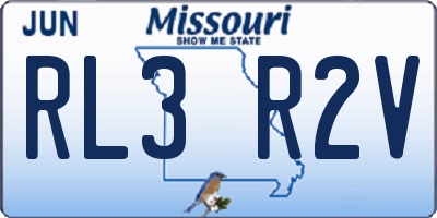 MO license plate RL3R2V