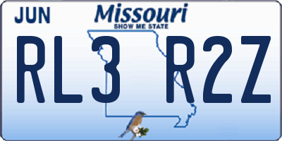 MO license plate RL3R2Z