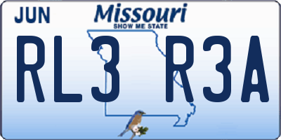 MO license plate RL3R3A