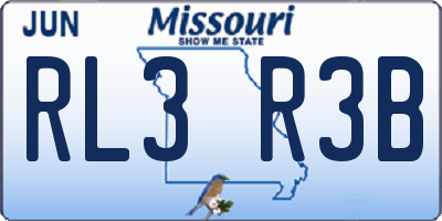 MO license plate RL3R3B