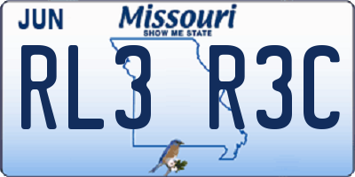 MO license plate RL3R3C