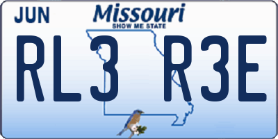 MO license plate RL3R3E