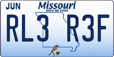 MO license plate RL3R3F