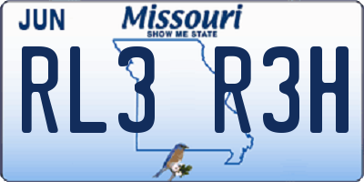 MO license plate RL3R3H