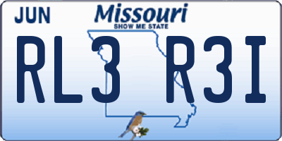 MO license plate RL3R3I