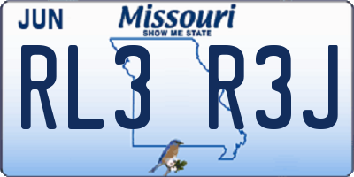 MO license plate RL3R3J
