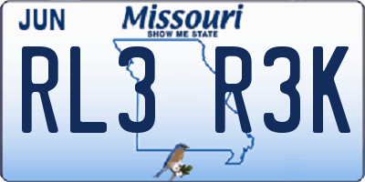 MO license plate RL3R3K