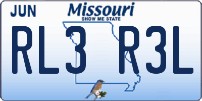 MO license plate RL3R3L
