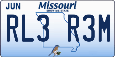 MO license plate RL3R3M