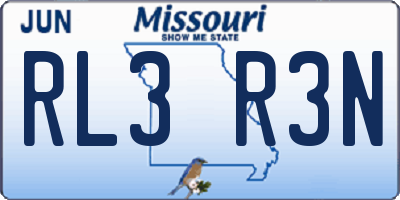 MO license plate RL3R3N