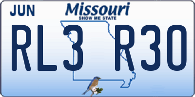 MO license plate RL3R3O