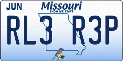 MO license plate RL3R3P