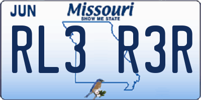 MO license plate RL3R3R