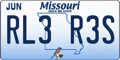 MO license plate RL3R3S