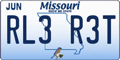 MO license plate RL3R3T