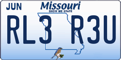 MO license plate RL3R3U
