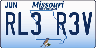 MO license plate RL3R3V
