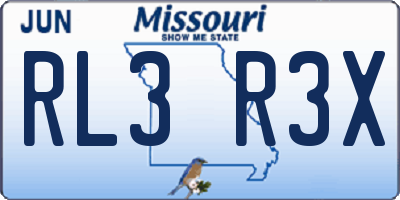 MO license plate RL3R3X