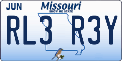 MO license plate RL3R3Y