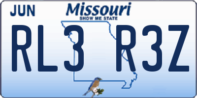 MO license plate RL3R3Z