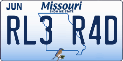 MO license plate RL3R4D
