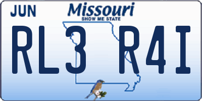 MO license plate RL3R4I