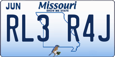 MO license plate RL3R4J