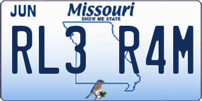 MO license plate RL3R4M