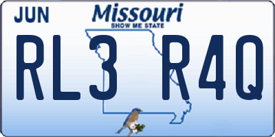 MO license plate RL3R4Q
