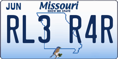 MO license plate RL3R4R