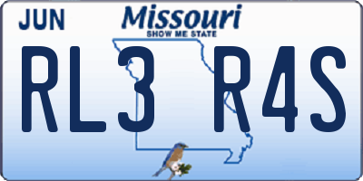 MO license plate RL3R4S