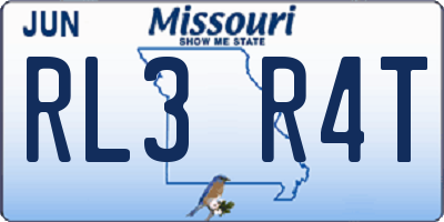 MO license plate RL3R4T