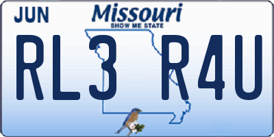 MO license plate RL3R4U