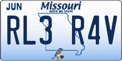 MO license plate RL3R4V
