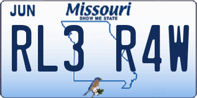 MO license plate RL3R4W