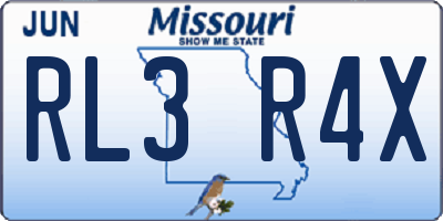 MO license plate RL3R4X