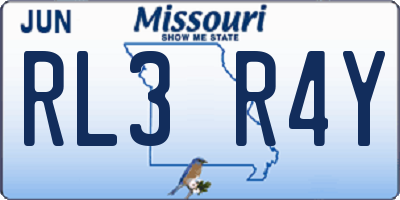 MO license plate RL3R4Y