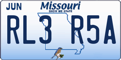 MO license plate RL3R5A
