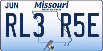 MO license plate RL3R5E
