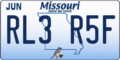 MO license plate RL3R5F