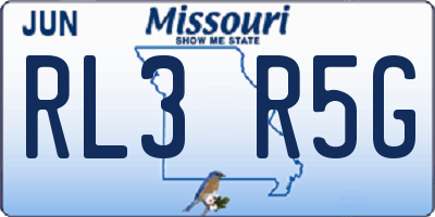 MO license plate RL3R5G