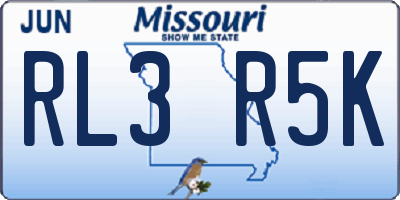 MO license plate RL3R5K