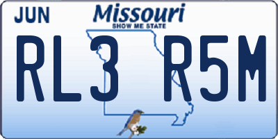 MO license plate RL3R5M