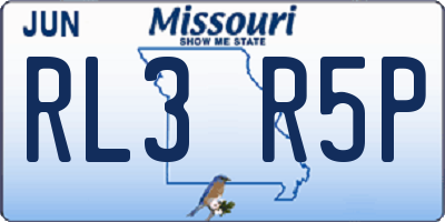 MO license plate RL3R5P