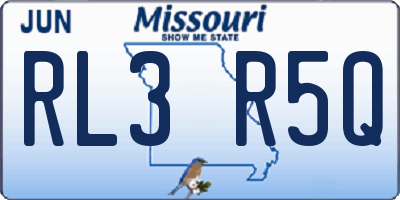 MO license plate RL3R5Q