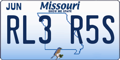 MO license plate RL3R5S