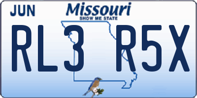 MO license plate RL3R5X